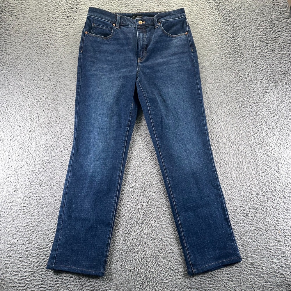 Talbots Jeans Women 6 Blue Cotton Denim Straight Workwear Outdoor Faded Stretch